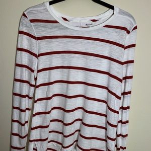 Madewell Red and White Stripe Longsleeve, Size L